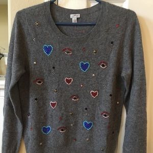 Cashmere grey crystal sweater